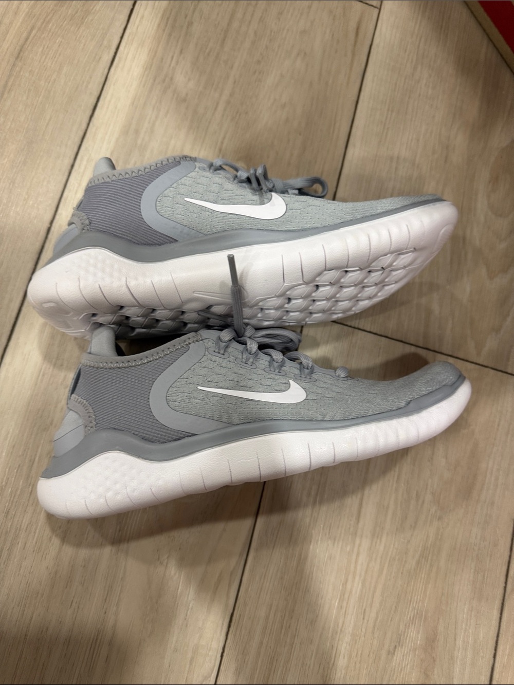 Nike Light Gray and White Athletic Sneakers